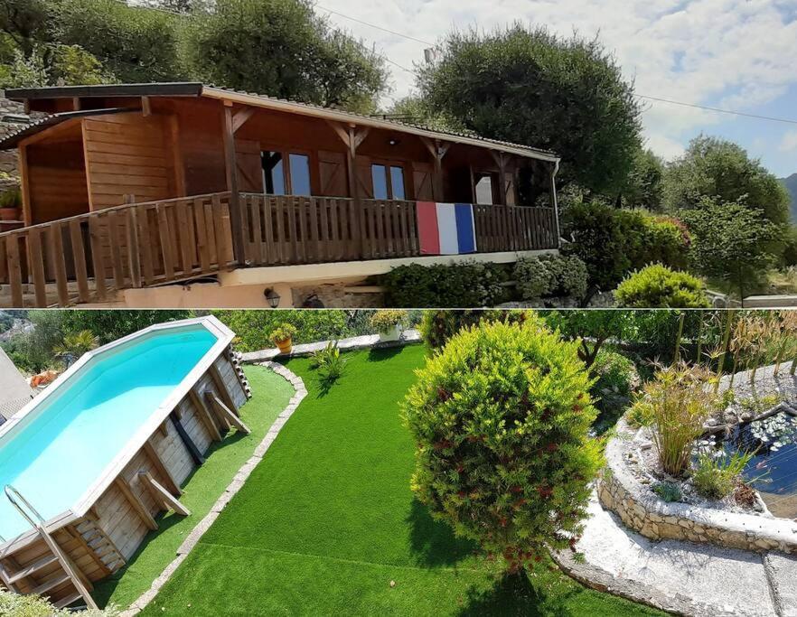 Le Chalet De La Pierreraie Cote D'Azur Piscine Terrasse Et Vue Mer Drap المظهر الخارجي الصورة